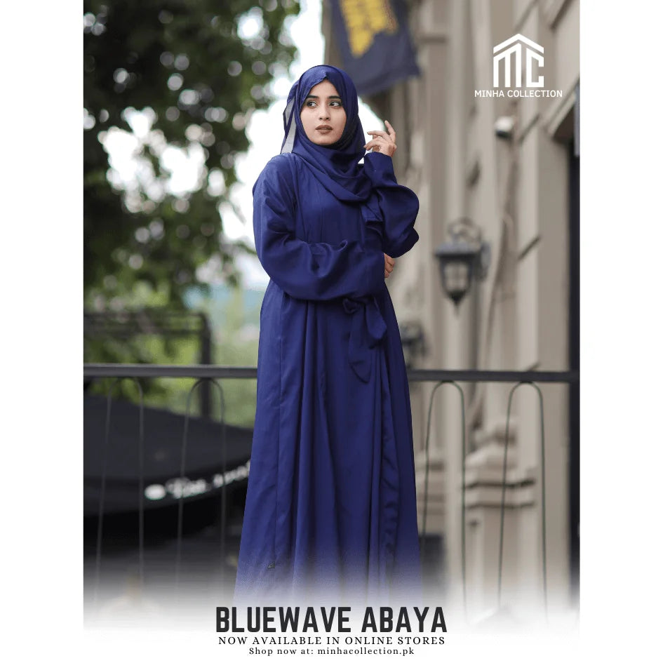 Blue Wave Abaya with Belt in Pakistan