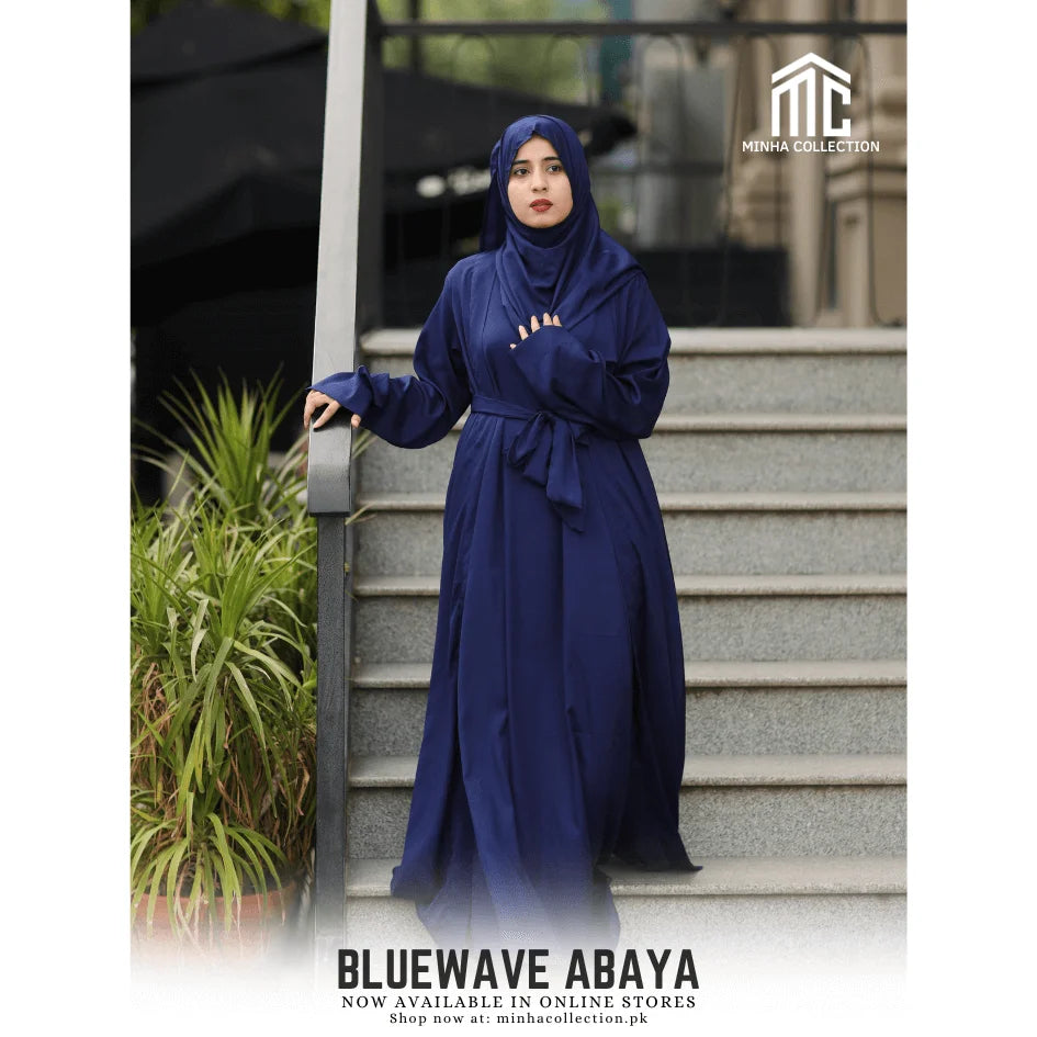 Plain Blue Wave Abaya Pakistan