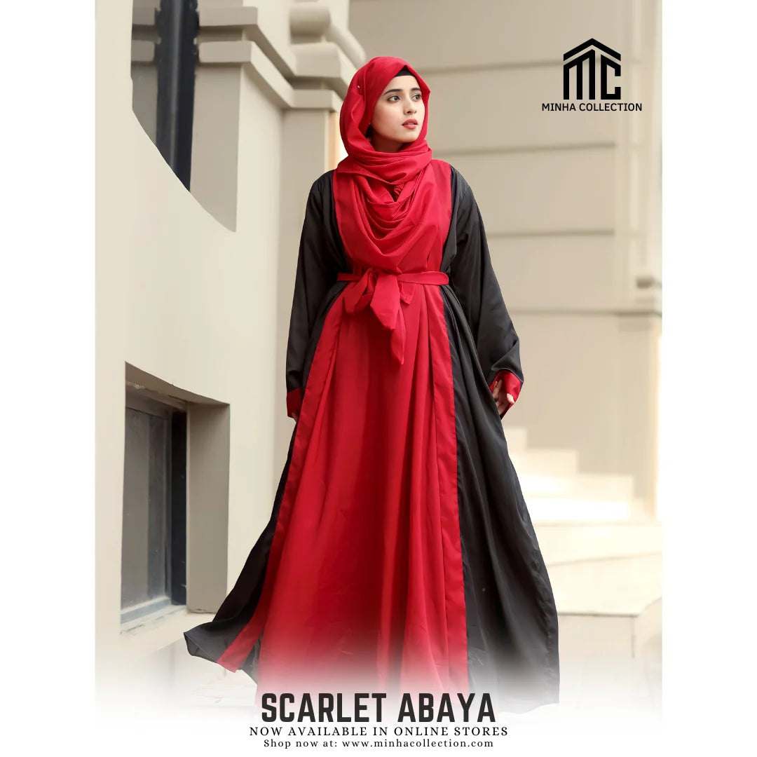 Scarlet Open Abaya