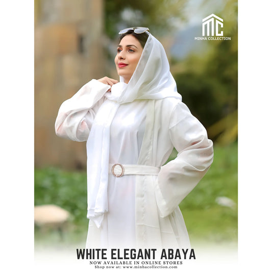 Shop White Elegant Abaya In Pakistan