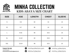 Spider Abaya Size Chart
